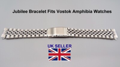 Jubilee Style Bracelet with 18MM Straight End Pieces Fits Vostok Amphibia Watch