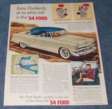 1954 Ford Victoria Vintage Ad Extra Dividends At No Extra Cost In The 54 Ford