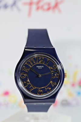 Limited Edition Swiss SWATCH Gent  - GN262 - Back In Time - New 34MM Navy Blue G