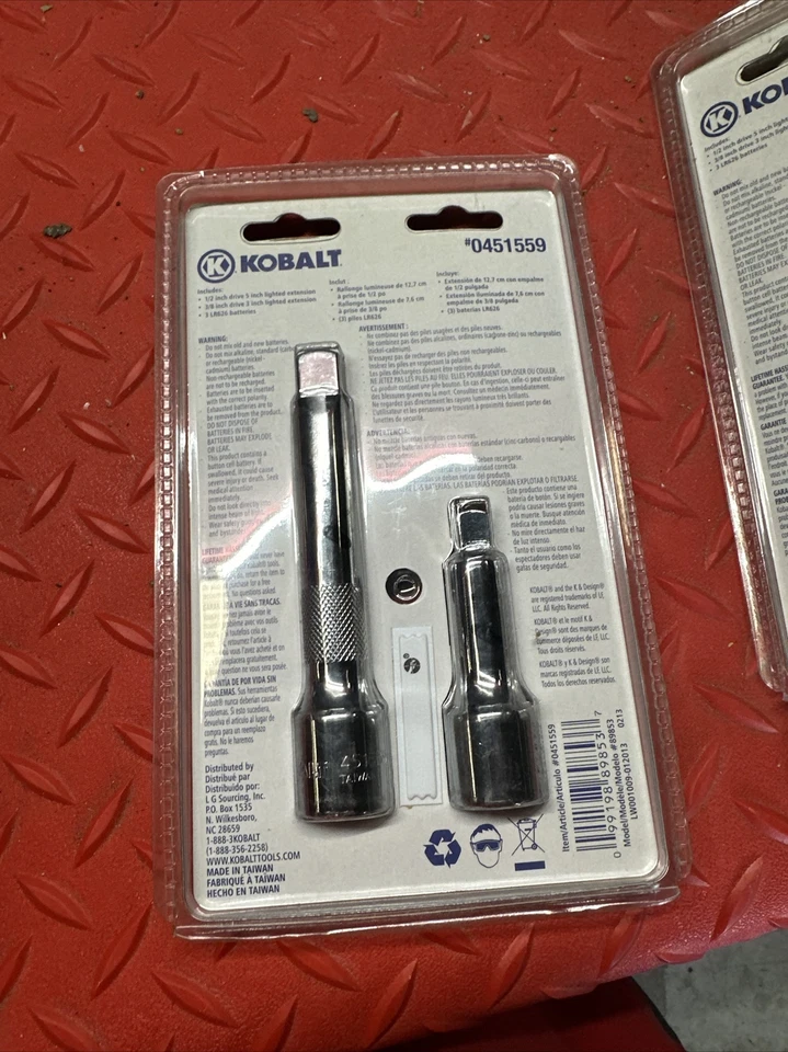 Kobalt 2-Piece Lighted Drive Socket Extension w/ LED Bulb - 1/2 Inch & 3/8 inch  - Image 2 of 2