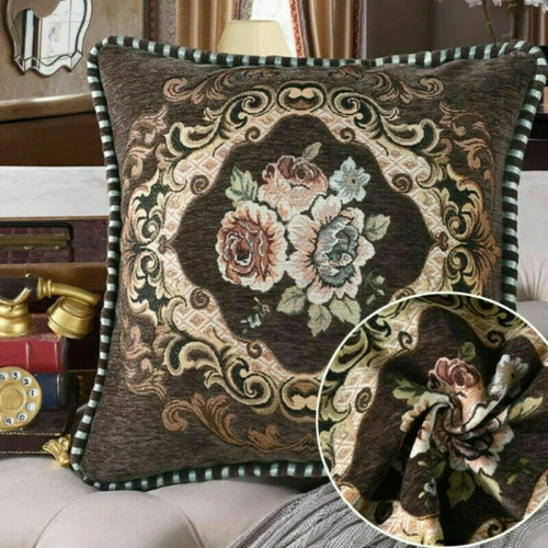 Embroidery Cushion Cover European Throw Pillow Case Retro Sofa Home Decor - Picture 5 of 27