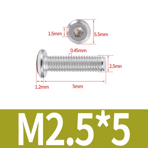 M2 - M12 Tornillos Conector Muebles Hexagonales Cabeza Plana Allen Tornillos A2 Acero Inoxidable - Imagen 19 de 130