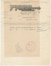 1929 Imperial Furniture Co. Statesville North Carolina American Vintage Billhead