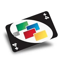 UNO Card +4 Credit Card Skin/Credit Card Sticker-  UNO+4 Debit Card Skin/Sticker