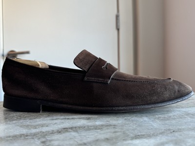 Ermenegildo Zegna Black Suede Loafers Slippers Shoes 11 / US 12 Moc Black Ermenegildo Zegna Loafer Casual Shoes for Men for sale  main image 3
