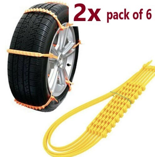 12pc Set Super Grip Anti Skid Mud Snow Ice Chains Tyre Helper Traction Ties 4352