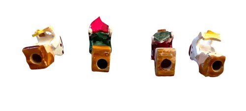 USED Vintage Angel Cake Candle Holders Wooden Toppers Japan - Picture 4 of 10