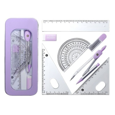 7Pcs Professional Mathematical Geometry Tool Set Student Geometry Math Tool Set