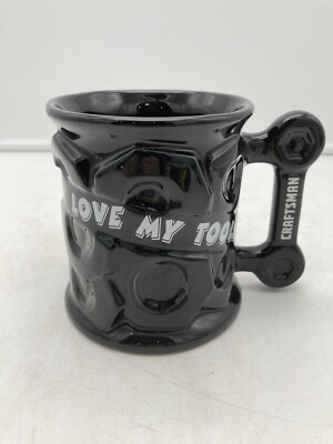 #ad Vtg Craftsman Ceramic 16 oz Black Coffee Mug I’m Not Nuts I Love My Tools 1996 $19.99