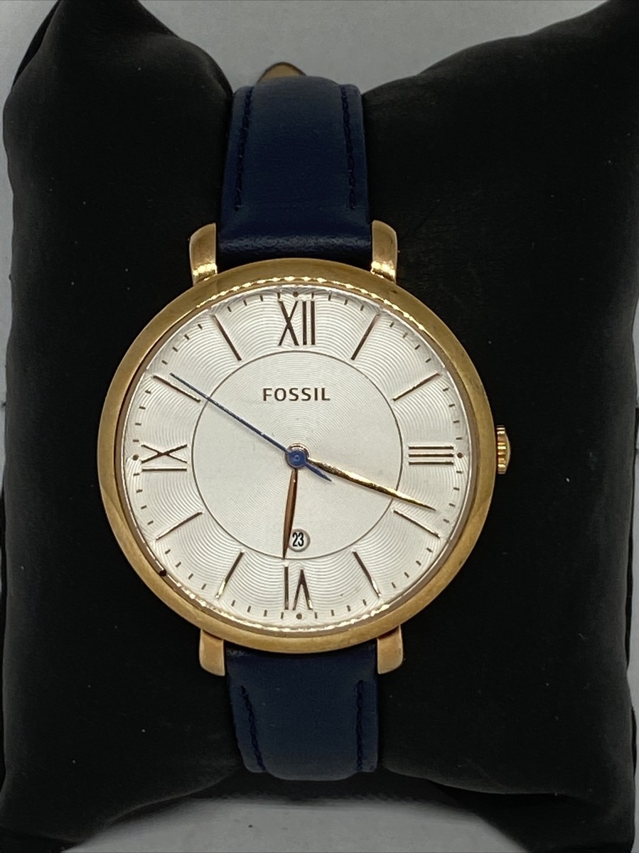 Fossil Jacqueline ES4140 Women's Blue Leather Analog Dial Quartz