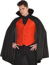 Red Vest Gothic Vampire Dracula Devil Fancy Dress Up Halloween Adult Costume