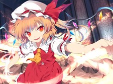 Anime dress flandre scarlet hat red eyes touhou Custom Gaming Mat Desk
