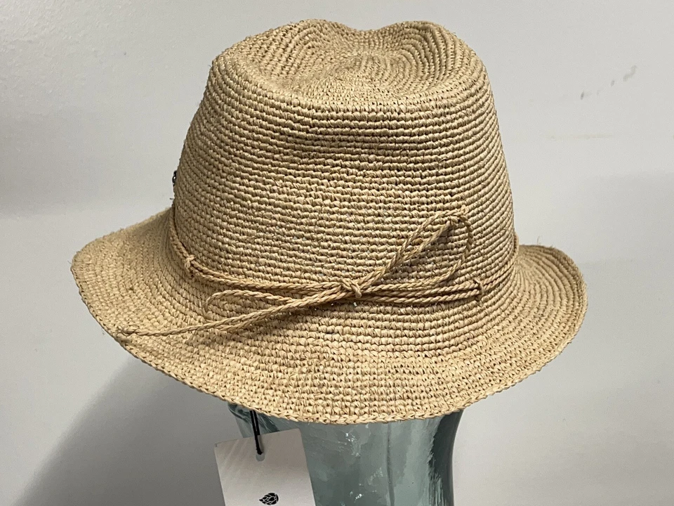 Helen Kaminski Juvenil Fai Natural Rafia Paja Fedora Sombrero Nuevo con Etiquetas Niño Talla S Foto 3 de 4