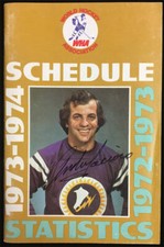 1973-74 WHA World Hockey Guide 12 Team Schedules Stats SIGNED Andre Lacroix RARE