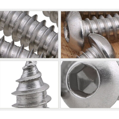 304 Stainless Steel Self Tapping Screws - Hex Socket Head M2 To M6 Sizes For DIY & Repair - View #2