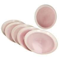 6Er Set Reactive Glaze Paris Speiseteller 6 Personen Pink Essteller Grillplatte