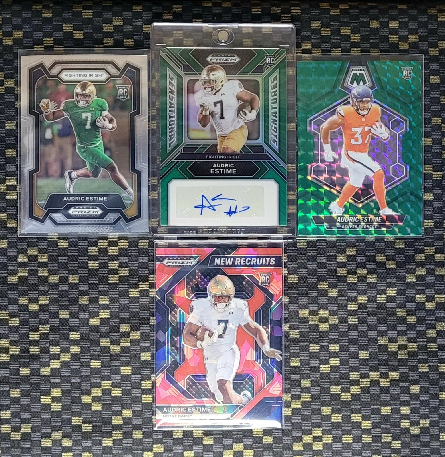Audric Estime 2024 Prizm Draft Picks Sensational Signature Auto Prizm LOT