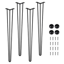 Hairpin Table Legs Set of 4 Furniture Metal Legs with Rubber Floor Protector
