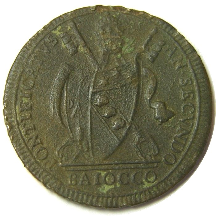 elf Italy Papal States Baiocco 1802   An  IIR    Pope Pius VII