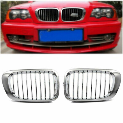 2xChrom Nieren Kühlergrill Grill Für BMW 3er E46 Coupe 323i 328i 330Ci 1999-2001