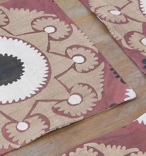 Suzani Pillow Cover Uzbek SET of 4 pcs 14.17" x 14.57" Fast Shipment 15802 - Picture 9 of 21