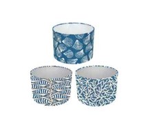 Padstow Mackerel, Sandbanks Seashell, Denim Reef Lampshade Ceiling Table Lamp