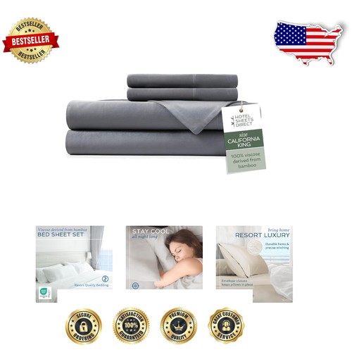 100% Viskose Bambus Bettwäsche - California King Set mit Kissenbezügen & tiefen Taschen