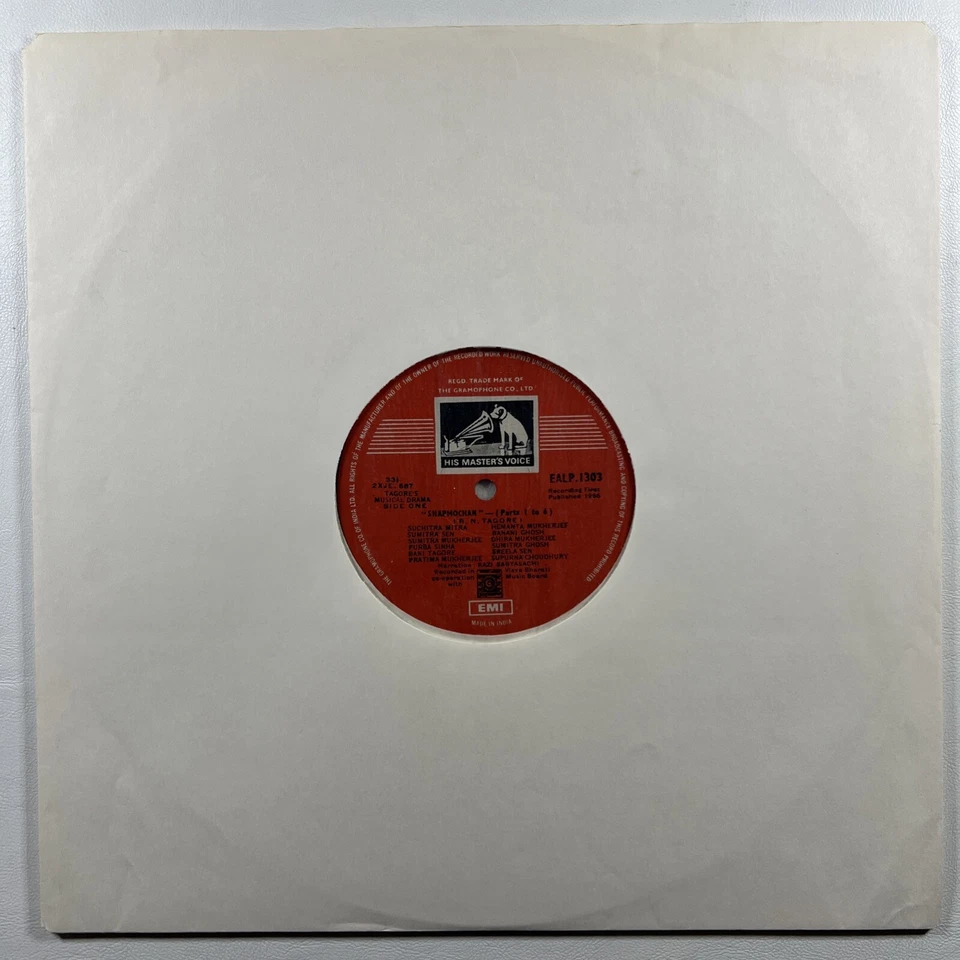Rabindranath Tagore “Tagore’s Shap Mochan” LP/EMI EALP.1303 (EX) 1966 India Foto 3 de 4
