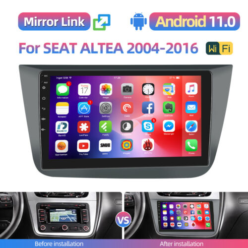 For SEAT ALTEA 2004-2016 9 2DIN Android 13 Car Stereo Navi GPS FM RDS USB SAT - Picture 1 of 12