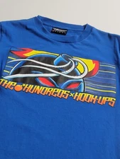 The Hundreds x Hook-ups Collab Bomb Men's T-Shirt Small Blue Rare 2 Sided VTG