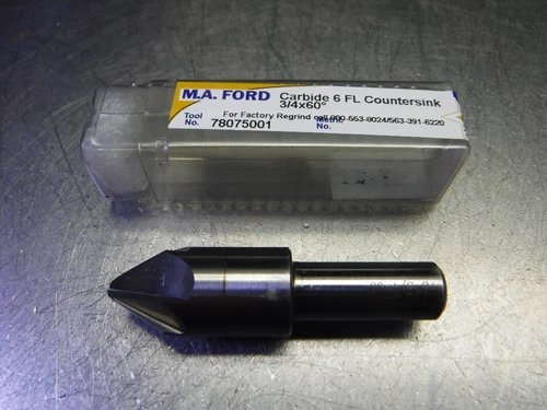 M.A. Ford 3/4" 60 Deg 6 Flute Carbide Countersink 1/2" Shank 78075001 (LOC2668C)