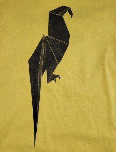 Vestigio Origami Diseño Geométrico Pájaro Amarillo Pequeño - Imagen 3 de 4