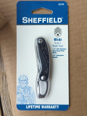 NEW SEALED POCKET KNIFE SHEFFIELD WICKI 5-IN-1 SMALL COMPACT MULTI-TOOL