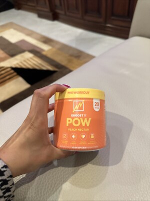EBOOST POW Natural Pre Workout Powder - 20 Servings - Peach Nectar: NEW ...