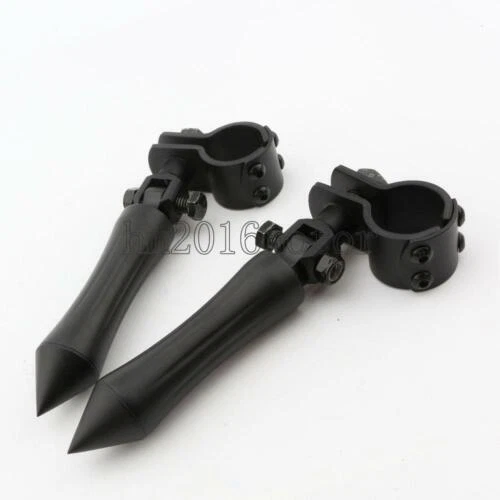 Black Highway Spike Foot Pegs Clamps For Harley Davidson Street Glide Touring US - Image 4 of 4