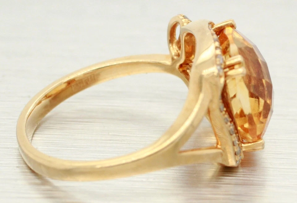 EFFY 1.39 克拉黄水晶和钻石鸡尾酒戒指 - 14k 黄金 | 尺寸 7 — 第 2/4 张图片