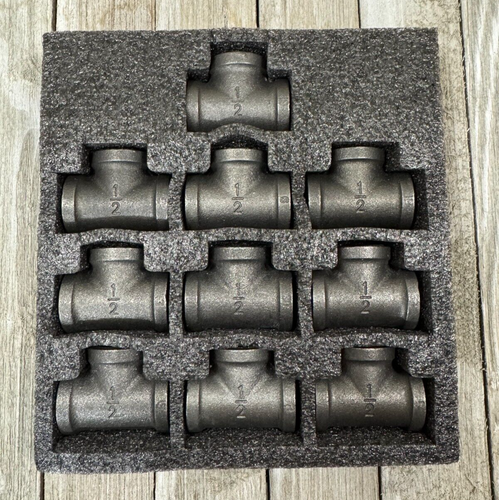 1/2" Rohrverschraubung T-Stück, Home TZH DN15 Gewinde grau Abschnitte aus Metall für Rohre