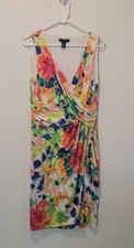 Chaps Dress Womens Floral Tank XL Vneck Bright Summer 1079