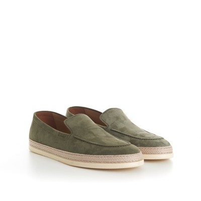 ZILLI 1125$ Green Casual Moccasins, White Woven Outsole
