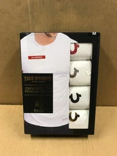 NIB True Religion 4-Pack Crewneck Tees - White - Men's Size Medium