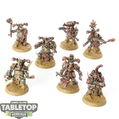 Death Guard - 7x Plague Marines - bemalt