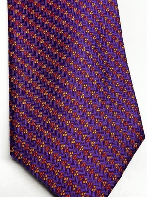 NWOT Robert Talbott Best Of Class Men's Silk Purple Red Yellow Hand Sewn