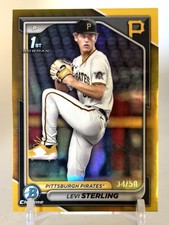 2024 Bowman Draft Levi Sterling /50 True Gold Refractor (RC) #BDC-83 Pirates🌶️