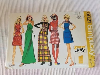 Simplicity 5021, Jiffy Back-wrap Dress/ Jumper, Size Med 12-14, Uncut FF 1972