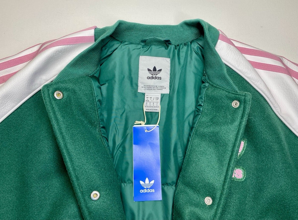 Adidas Pink And Green Varsity Jacket Green/Pink Adidas Varsity