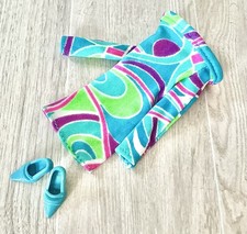 Barbie Totally Hair Brunette Teresa Doll Blue Dress & Shoes Only Vintage 1991