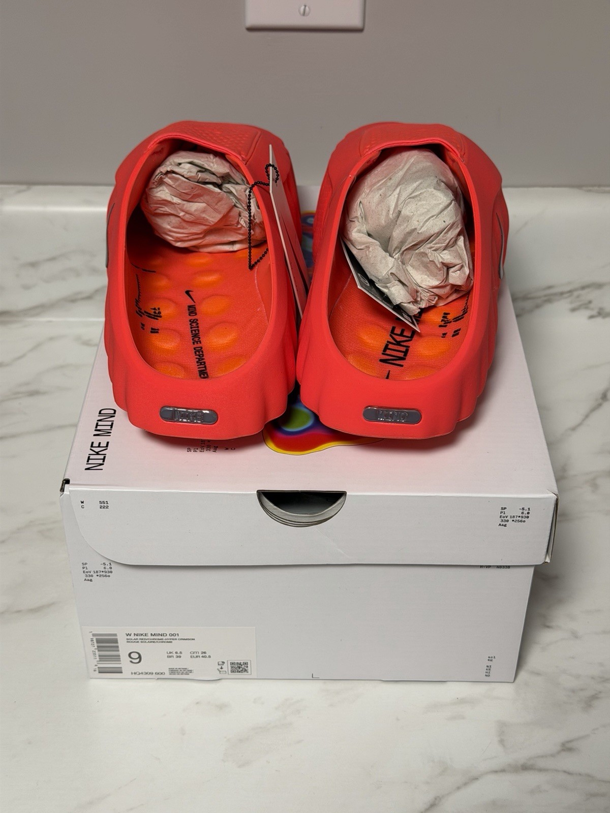 W Nike Mind 001 Women's Solar Red Size 9W Mens 8 US Brand New FAST SHIPPING thumbnail 4