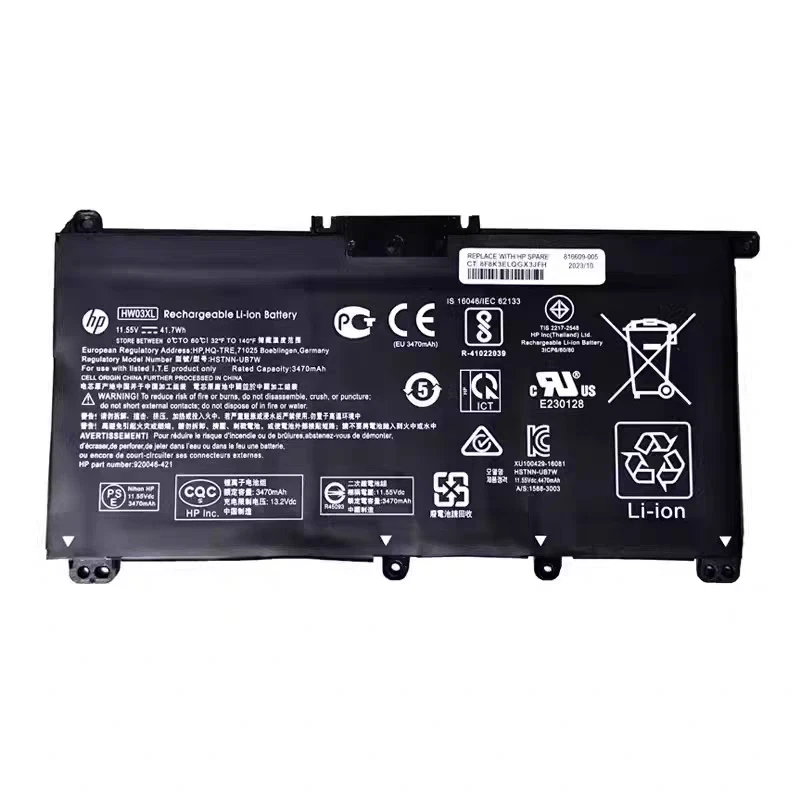 Batería genuina HW03XL para HP Pavilion 15-EG 15-EH 15T-EG 17-CN 17-CP L97300-005 Foto 3 de 4