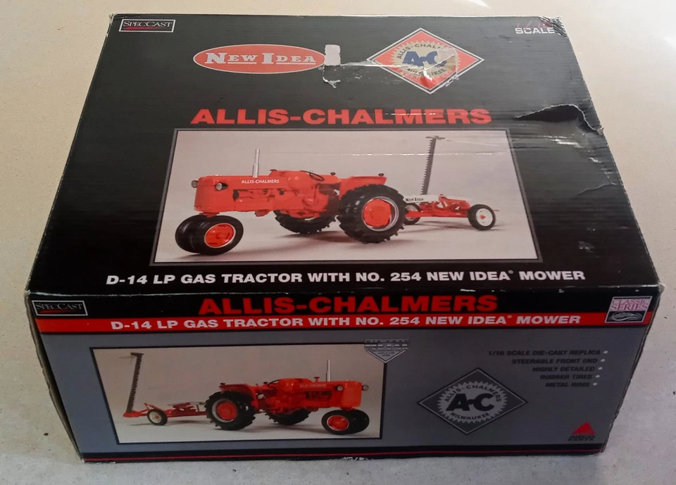 Speccast Allis Chalmers D-14 LP Gas w/ No. 254 New Idea Mower - Diecast - Image 3 of 4