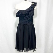 Mori Lee One Shoulder Ruffled Ruched Dress Shoulder Embellishment size 8